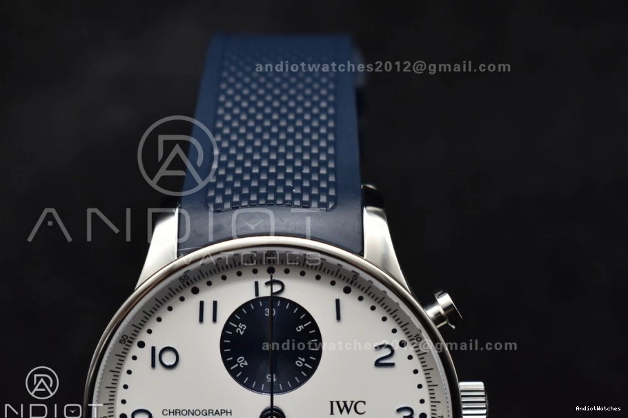 White IW3716 Z+F Edition Strap Dial Best Chrono A Blue WeatherProof Blue 1011 Portuguese Rubber 1:1 on 0922